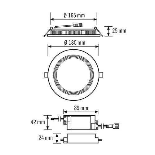 EO10298998 Esylux ELSA 2 DL 165 OP 100° 900 840 WH LED Downlight zum Einbau in  Produktbild Additional View 1 L