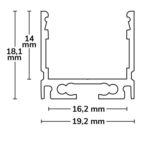 113614 Isoled LED Aufbauprofil SURF16 Aluminium eloxiert, 200cm Produktbild Additional View 1 L