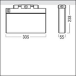 42185997 Zumtobel Ecosign 160P MSC E3D WH IP65 335x55x238mm Produktbild Additional View 1 S