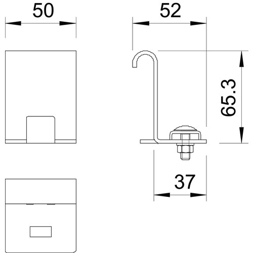 6221378 Obo LAS 60 FT Anschlussstück für Kabelleiter H60mm Stahl tauchfeuerverzi Produktbild Additional View 1 L