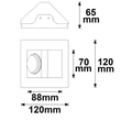 112077 Isoled Gips Einbaustrahler GU5.3, quadratisch, rückversetzt, asymmetrisch Produktbild Additional View 2 S