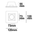 112074 Isoled Gips Einbaustrahler GU5.3, quadratisch, rückversetzt, weiß Produktbild Additional View 2 S