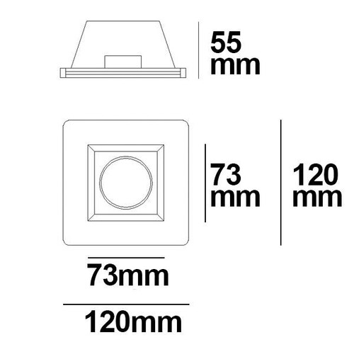 112074 Isoled Gips Einbaustrahler GU5.3, quadratisch, rückversetzt, weiß Produktbild Additional View 2 L