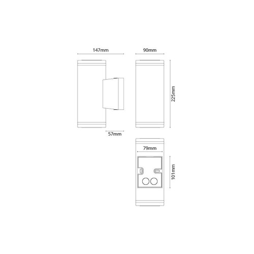 623707 SG Leuchten METRO DECO, graphit, 2xGU10 Produktbild Additional View 1 L