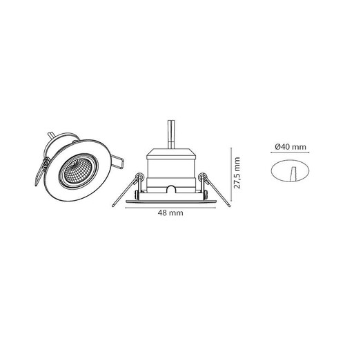 907014 SG Leuchten NANO TILT schwarz, 4W LED 2700K 36D Produktbild Additional View 2 L