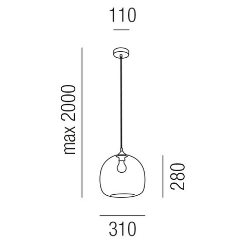 10601/31-GE Leuchtwurm HL     MAIA 1fl/Metall schwarz/Glas amber dm31/H28/ Produktbild Additional View 1 L