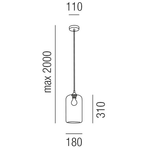 10602/18-A Leuchtwurm HL SILO 1fl/Metall schwarz/Glas fume dm18/H31/G Produktbild Additional View 1 L