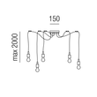 20415/150 Leuchtwurm HL    THEKLA 5fl/dezentriert/schwarz dm150/H100/Kabe Produktbild Additional View 1 S