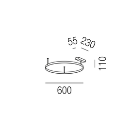 25536/60DALI Leuchtwurm WL/DL   JONES   DI Ring Eisen schwarz matt LED 18W 2700 Produktbild
