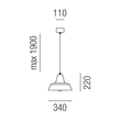 27811/34 Leuchtwurm HL    OFFICINA 1fl/Eisen bronziert dm340/H220/GH2200mm Produktbild Additional View 1 S