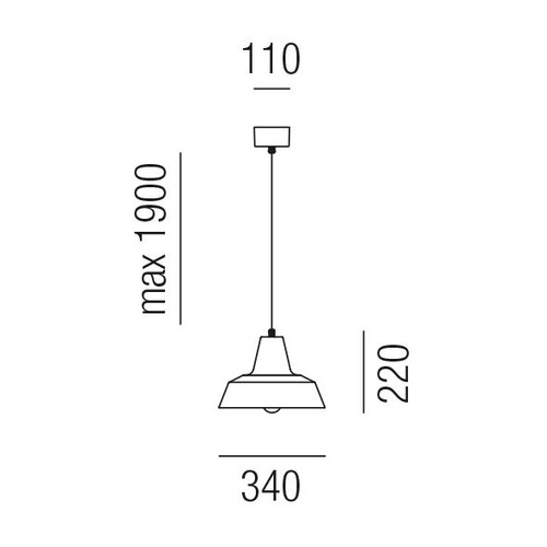 27811/34 Leuchtwurm HL    OFFICINA 1fl/Eisen bronziert dm340/H220/GH2200mm Produktbild Additional View 1 L