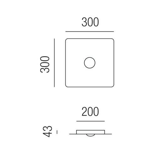 31521/30-BRWW Leuchtwurm DL    FROZEN 1fl/quadratisch/Bronze m. Kupfer 30x30/ Produktbild Additional View 1 L