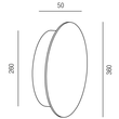 34820/36-S Leuchtwurm WL/DL     OVERLAP rund/schwarz/Diffuser Acryl dm360/H AL  Produktbild Additional View 1 S