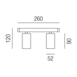 54832/26-S Leuchtwurm Balken   SCALA 2fl/Metall schwarz/Netzteil intern 260x Produktbild Additional View 1 S