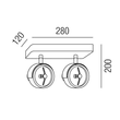 56222/28-W Leuchtwurm Balken     BLIND DATE Metall weiß/Trafo intern 280x120/H Produktbild Additional View 1 S