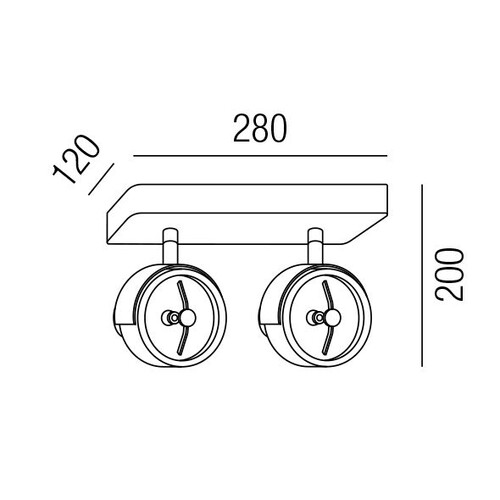 56222/28-W Leuchtwurm Balken     BLIND DATE Metall weiß/Trafo intern 280x120/H Produktbild Additional View 1 L