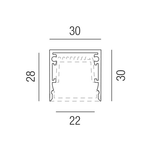 67430/200-S Leuchtwurm LED    PROFIL ACCESS schwarz matt/ohne Profilabdeckun Produktbild Additional View 1 L