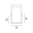 67459/200-W Leuchtwurm ZUB    PROFIL ACCESS NUR Abdeckung weiß opal/flach L2 Produktbild Additional View 1 S