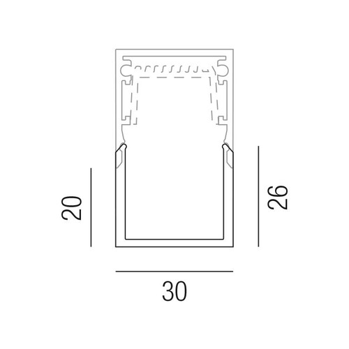 67459/200-W Leuchtwurm ZUB    PROFIL ACCESS NUR Abdeckung weiß opal/flach L2 Produktbild Additional View 1 L