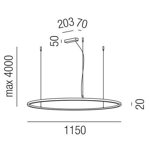 67566/115-TRIAC-SWW Leuchtwurm HL     ONERING  LED 50W 3000K 4000lm CRI 80/TR Produktbild Additional View 1 L