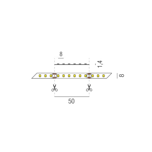 69110/2000SWW Leuchtwurm LED STRIPs 9,6W 24V    IP20   CRI90 24VDC/superwarmweiß Produktbild Additional View 1 L