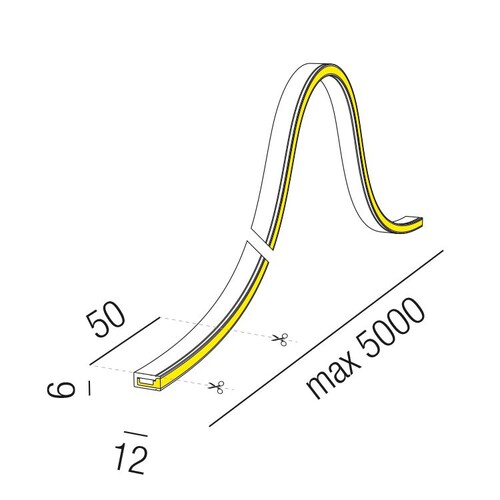 69451/500-WW Leuchtwurm LED    WATERLINE IP67   side view Silicon Neon Strip/ant Produktbild Additional View 1 L