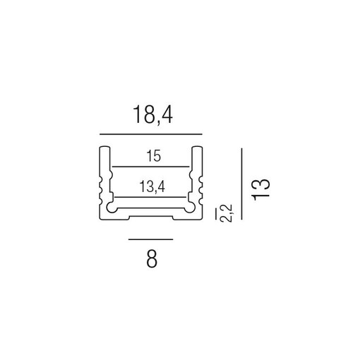 69522/100-W Leuchtwurm LED    PROFILE   PROFI   Aufbau FLACH/Alu eloxiert/mit K Produktbild Additional View 1 L