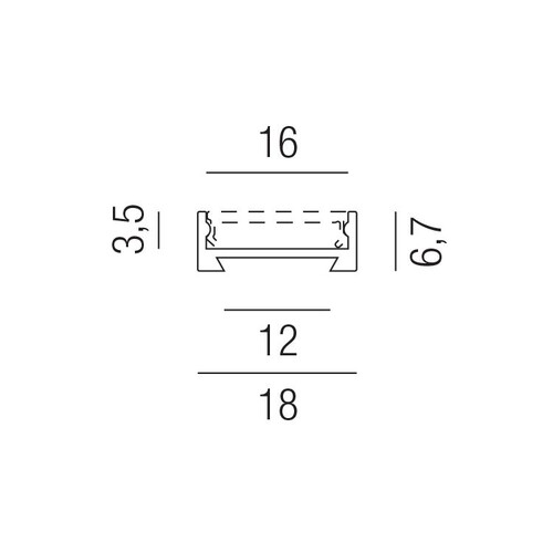 69535/200 Leuchtwurm LED    PROFILE   PROFI   FLACH   FLEX flach/Alu eloxiert Produktbild Additional View 1 L