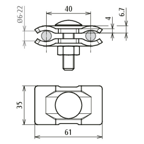 306122 Dehn PV 6.22 FRM10X40 STTZN Parallelverbinder St/tZn f. Rd 6-22mm Produktbild Additional View 2 L