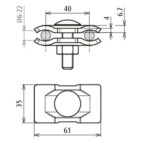 306122 Dehn PV 6.22 FRM10X40 STTZN Parallelverbinder St/tZn f. Rd 6-22mm Produktbild Additional View 1 L