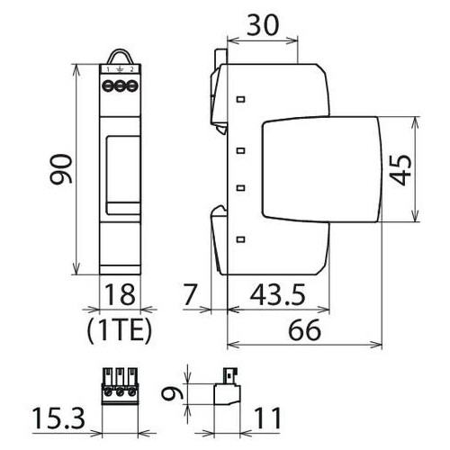 953229 Dehn Überspannungs-Ableiter DR M 2P 255 SN1803FM Produktbild Additional View 3 L