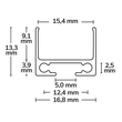 113181 Isoled Kabelschleuse TUNNEL für Profile, schwarz eloxiert RAL 9005, 200 Produktbild Additional View 1 S