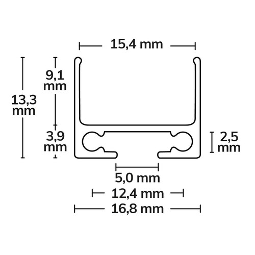 113181 Isoled Kabelschleuse TUNNEL für Profile, schwarz eloxiert RAL 9005, 200 Produktbild Additional View 1 L