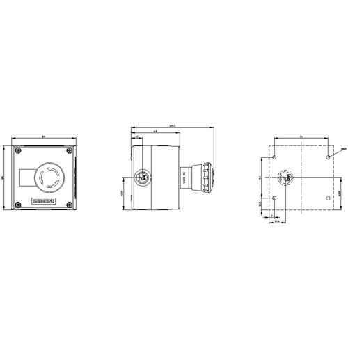 3SU1801-0NE00-4AB2 Siemens GEHAEUSE KUNSTSTOFF, 1 BEFEHLSSTELLE Produktbild Additional View 2 L