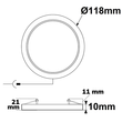 113753 Isoled LED Downlight Flex 8W, UGR19, 120°, Lochausschnitt 50 100mm, w Produktbild Additional View 2 S