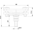 5313066 Obo 250 A BO Diagonalklemme mit angeschweißtem Bolzen 88x30x70 Stahl fe Produktbild Additional View 1 S