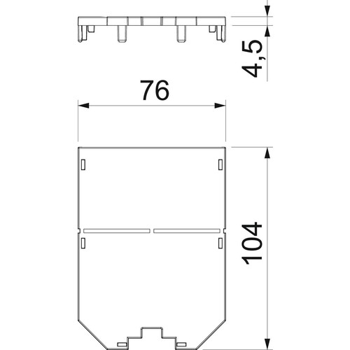 7408745 Obo UT34 P0 Abdeckplatte für UT4, blind 104x76x2 Polyamid  graphitsc Produktbild Additional View 1 L