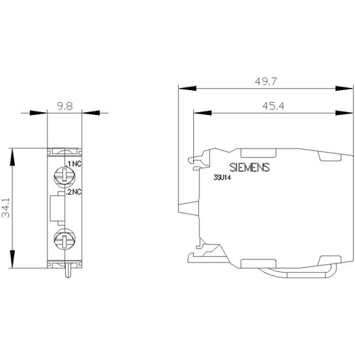 3SU1400-1AA10-1HA0 Siemens KONTAKTMODUL 1OE MONTAGEUEBERWACHT Produktbild Additional View 2 L