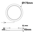 113757 Isoled LED Downlight Flex 15W, UGR19, 120°, Lochausschnitt 50 160mm, n Produktbild Additional View 2 S