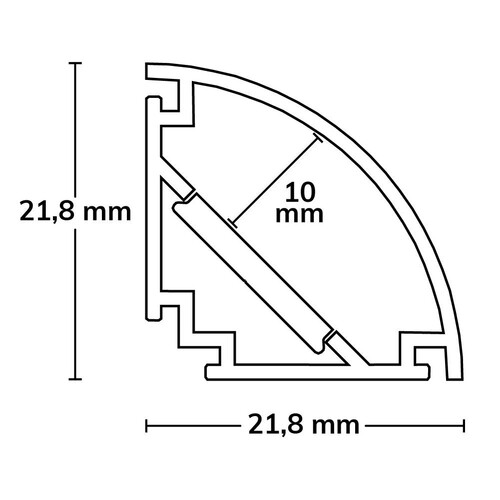 113650 Isoled LED ECKPROFIL CORNER13, opal/satiniert, 200cm Produktbild Additional View 1 L