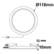113756 Isoled LED Downlight Flex 8W, UGR19, 120°, Lochausschnitt 50 100mm, n Produktbild Additional View 1 S