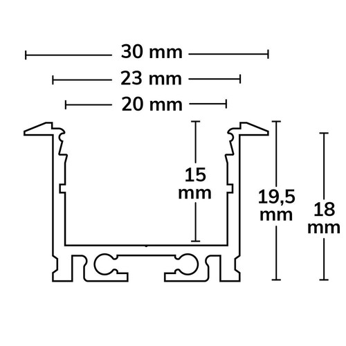 113806 Isoled LED Einbauprofil IL ALU20 eloxiert, 200cm Produktbild Additional View 1 L