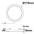113754 Isoled LED Downlight Flex 15W, UGR19, 120°, Lochausschnitt 50 160mm, w Produktbild Additional View 1 S