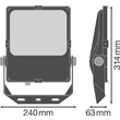 4058075353299 Ledvance Floodlight FL PFM ASYM 55x110 50 W 3000 K BK Produktbild Additional View 1 S