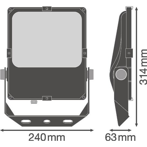 4058075353299 Ledvance Floodlight FL PFM ASYM 55x110 50 W 3000 K BK Produktbild Additional View 1 L