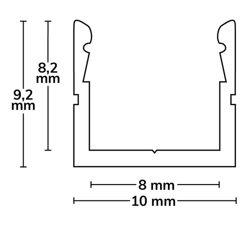 113630 Isoled LED Aufbauprofil SURF8 Aluminium eloxiert, 200cm Produktbild Additional View 1 L