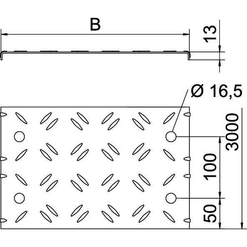 6049129 Obo DBKR 600 FS Riffelblechdeckel für begehbare Kabelri Produktbild Additional View 1 L