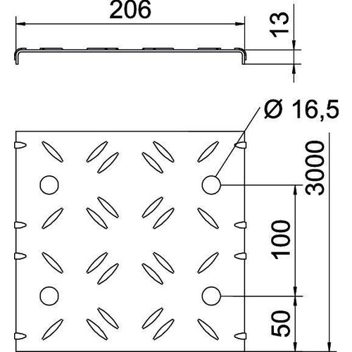 6049121 Obo DBKR 200 FS Riffelblechdeckel für begehbare Kabelri Produktbild Additional View 1 L