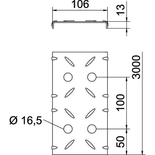 6049119 Obo DBKR 100 FS Riffelblechdeckel für begehbare Kabelri Produktbild Additional View 1 L