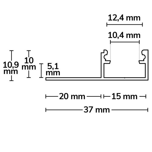 113821 Isoled LED Fliesenprofil Abschluss, 200cm Produktbild Additional View 1 L